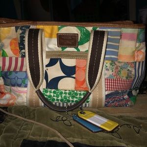Vintage patchwork coach purse